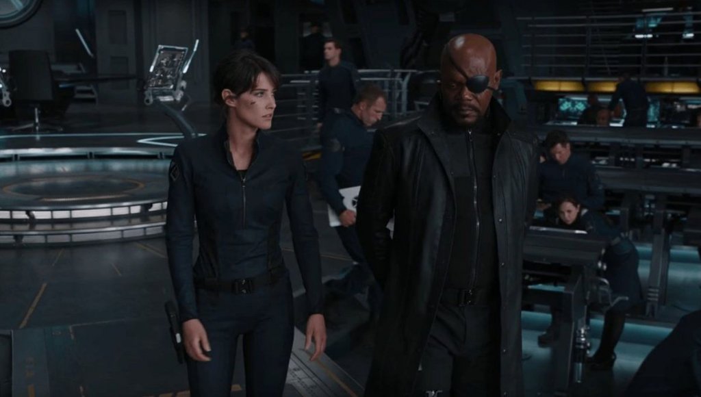 Maria Hill Nick Fury Cobie Smulders Samuel L. Jackson