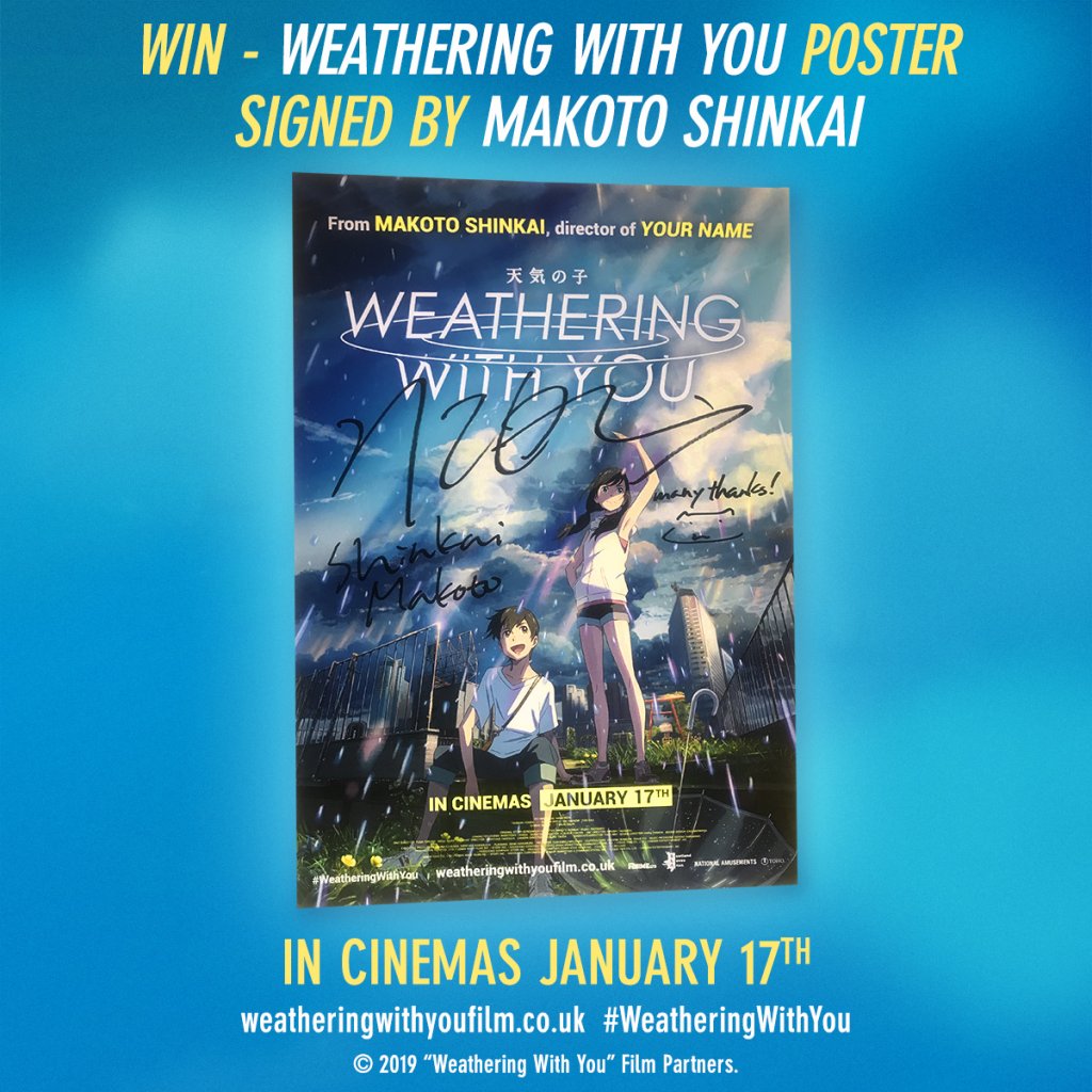 Weathering With You Poster Signed by Makoto Shinkai