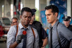 Chris Rock and Max Minghella in Spiral: From the Book of Saw