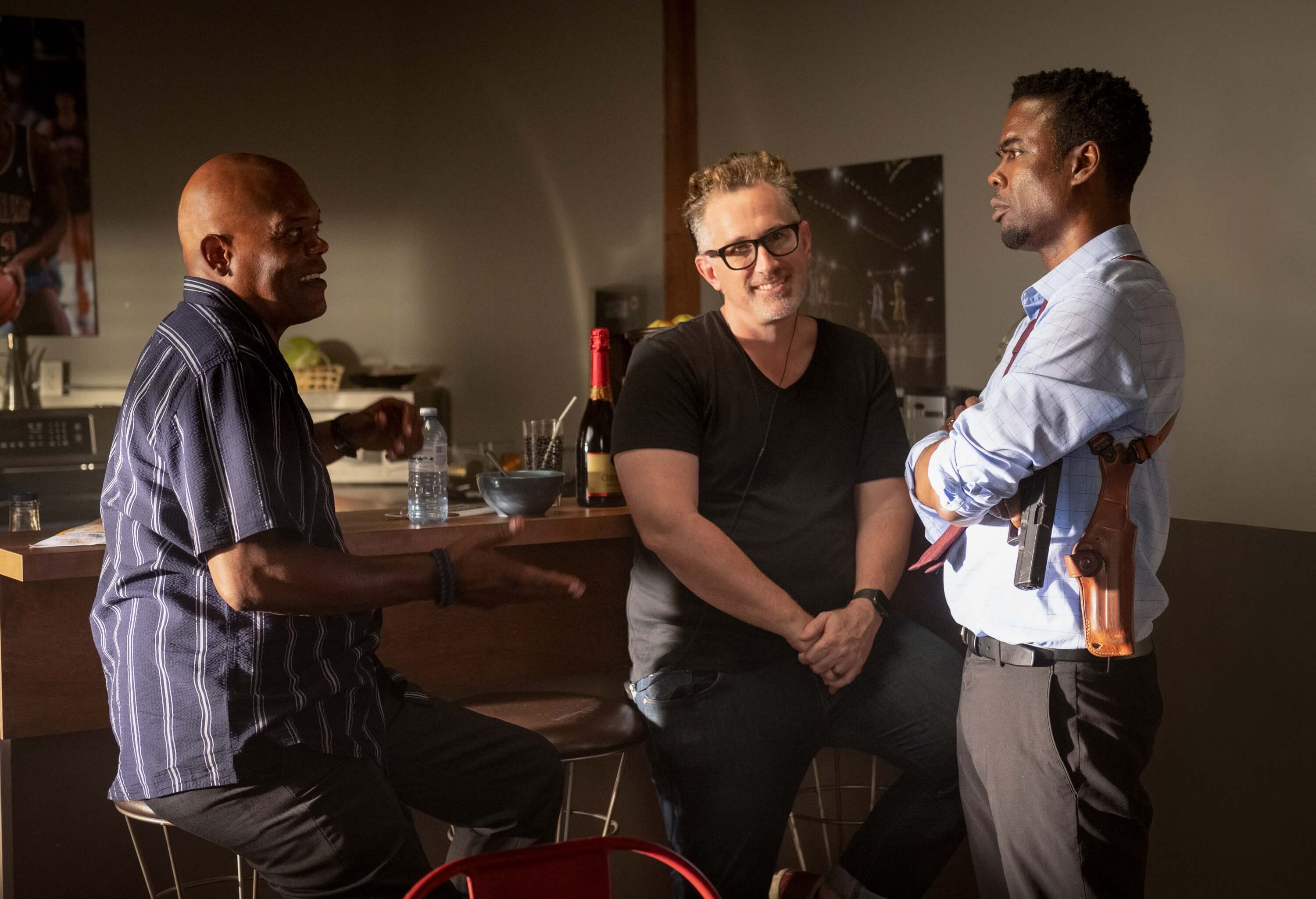 Behind the Scenes of Spiral: From the Book of Saw still featuring director Darren Lynn Bousman, Chris Rock, and Samuel L. Jackson