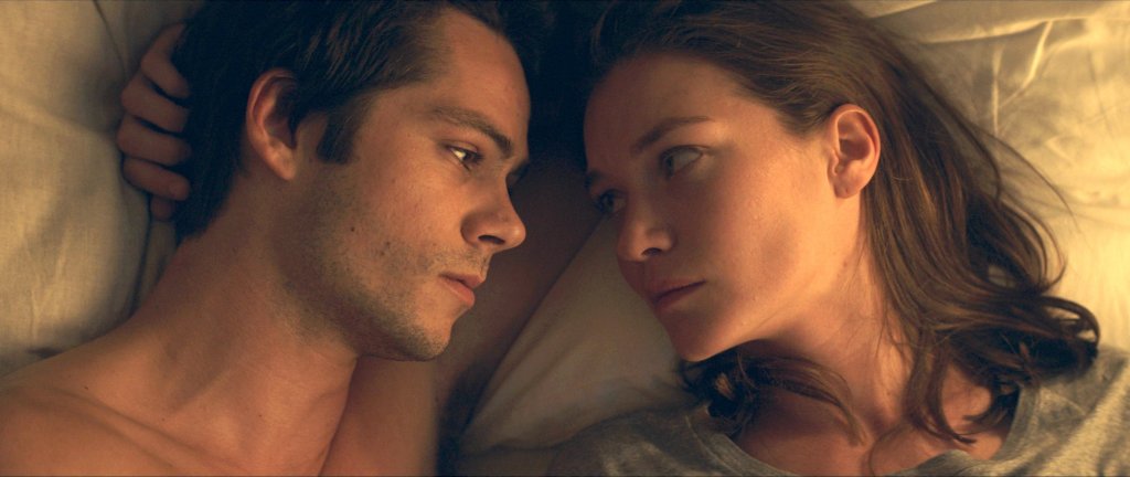 Dylan O'Brien and Hannah Gross as Fredrick Fitzell and Karen in Flashback