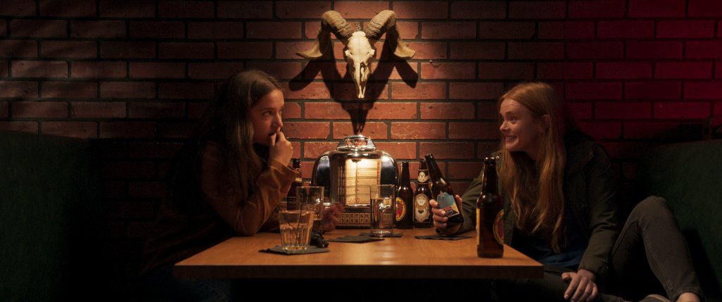 Gideon Adlon as Claire and Abigail Cowen as Fiona in Witch Hunt, 2020 SXSW
