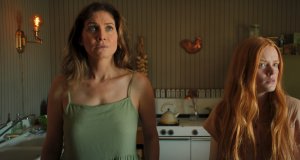 Elizabeth Mitchell as Martha Goode and Abigail Cowen as Fiona in Elle Callahan feminist supernatural thriller Witch Hunt