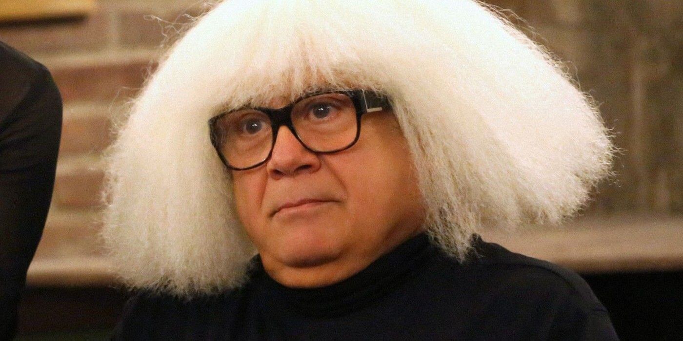 Danny DeVito in white wig as Frank Reynolds in It's Always Sunny in Philadelphia