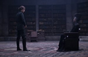 TIMOTHÉE CHALAMET as Paul Atreides and CHARLOTTE RAMPLING as Reverend Mother Mohiam in Warner Bros. Pictures’ and Legendary Pictures’ action adventure “DUNE,” a Warner Bros. Pictures and Legendary release.