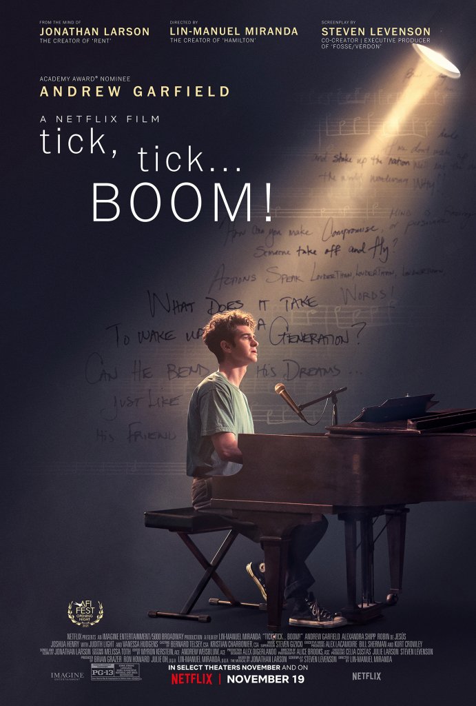 tick, tick... Boom! poster featuring Andrew Garfield from director Lin-Manuel Miranda