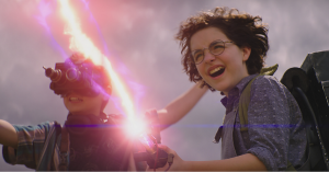 Logan Kim and Mckenna Grace in Ghostbusters: Afterlife