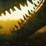 Jurassic World: Dominion prologue still of T Rex