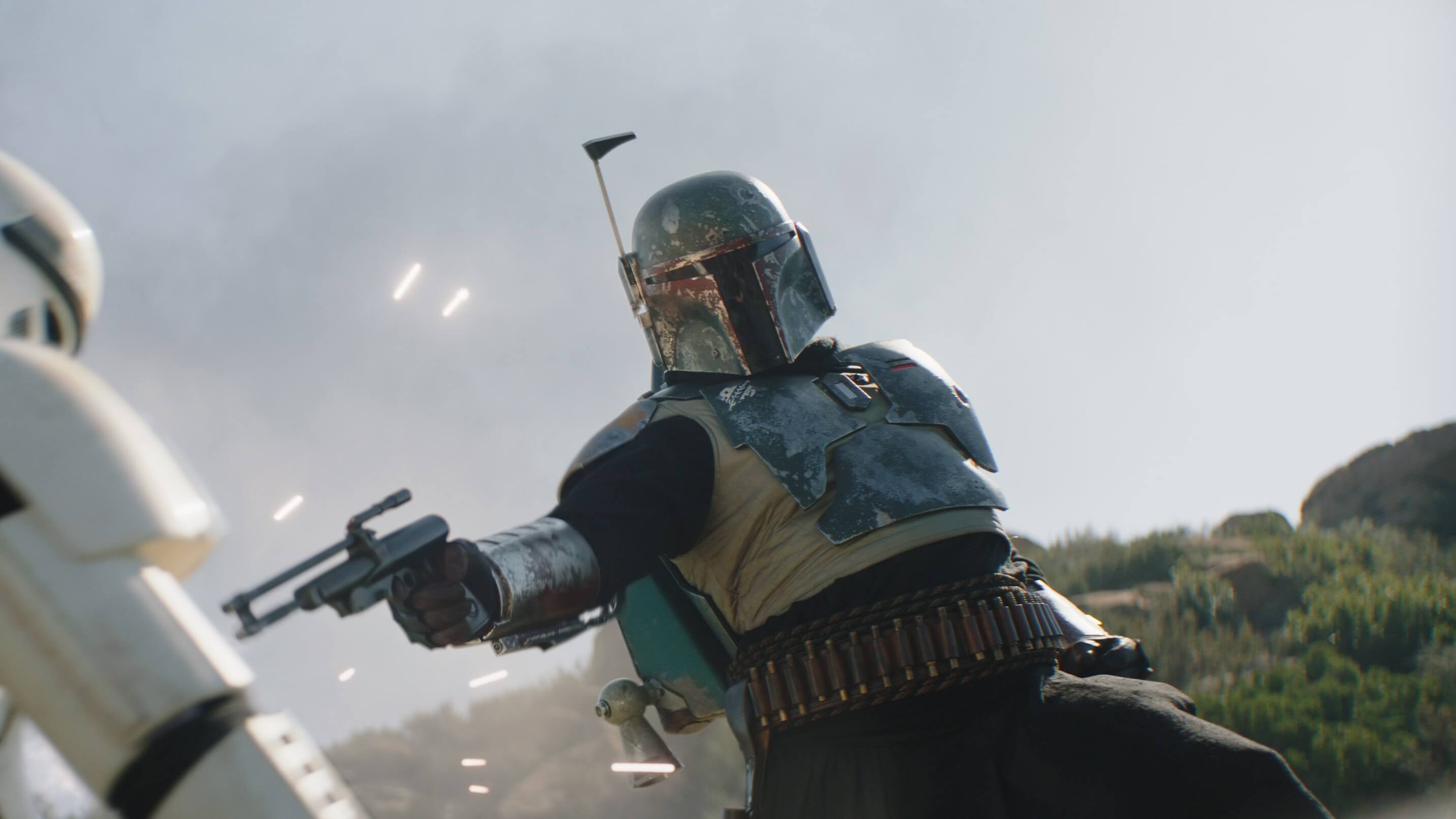 Boba Fett in The Mandalorian, ahead of The Book of Boba Fett