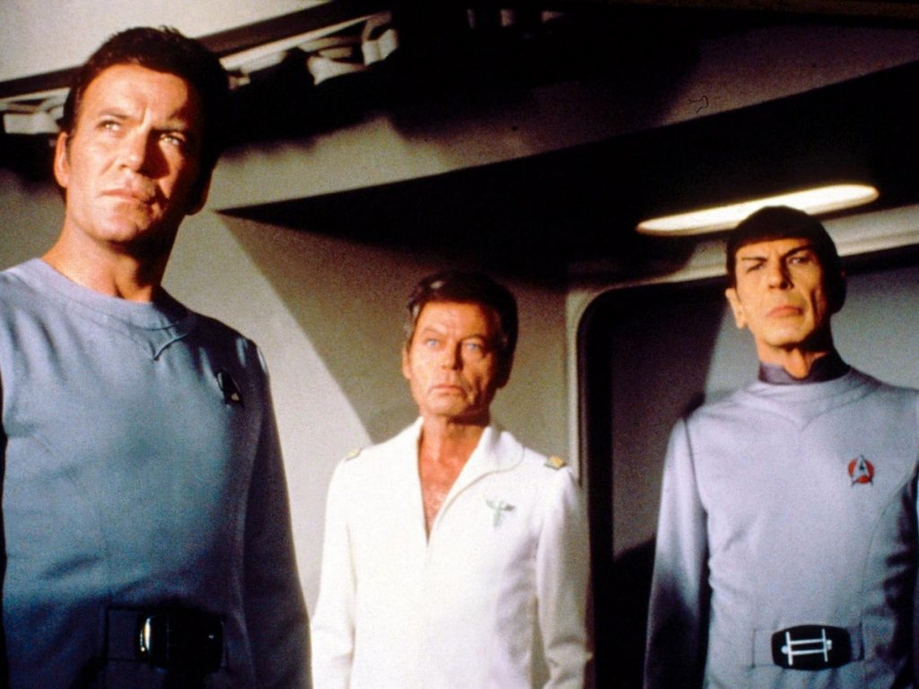 William Shatner, Leonard Nimoy and DeForest Kelley in Star Trek: The Motion Picture