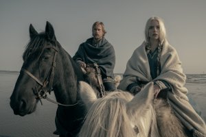 Alexander Skarsgård stars as Amleth and Anya Taylor-Joy as Olga in director Robert Eggers’ Viking epic THE NORTHMAN,