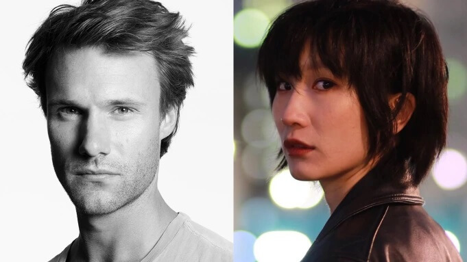 Headshots of Hugh Skinner and Meng'er Zhang