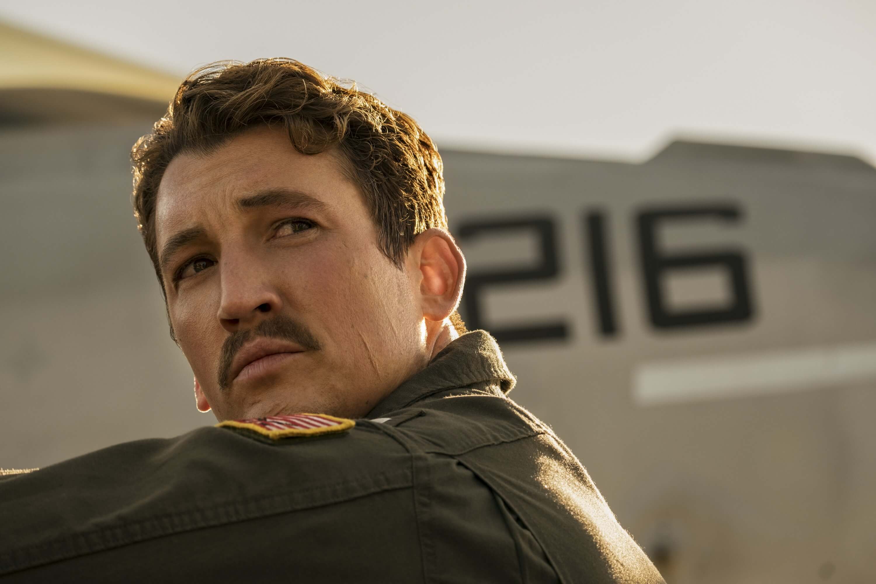 Miles Teller as Bradley 'Rooster' Bradshaw in Top Gun: Maverick