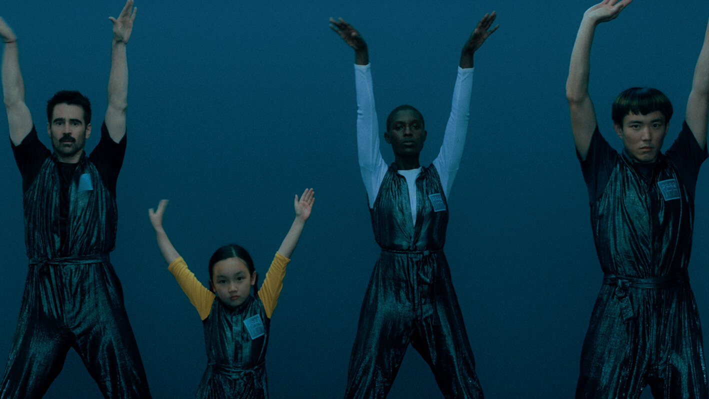 Jodie Turner-Smith, Colin Farrell and Justin H. Min in After Yang dance sequence