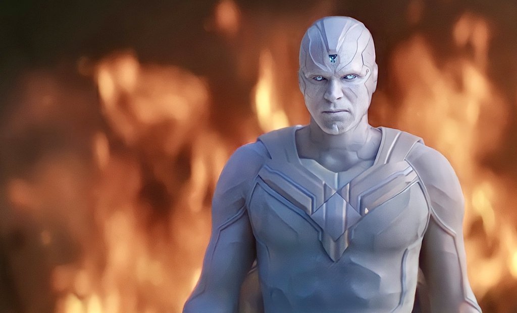 Paul Bettany as White Vision in WandaVision episode 9