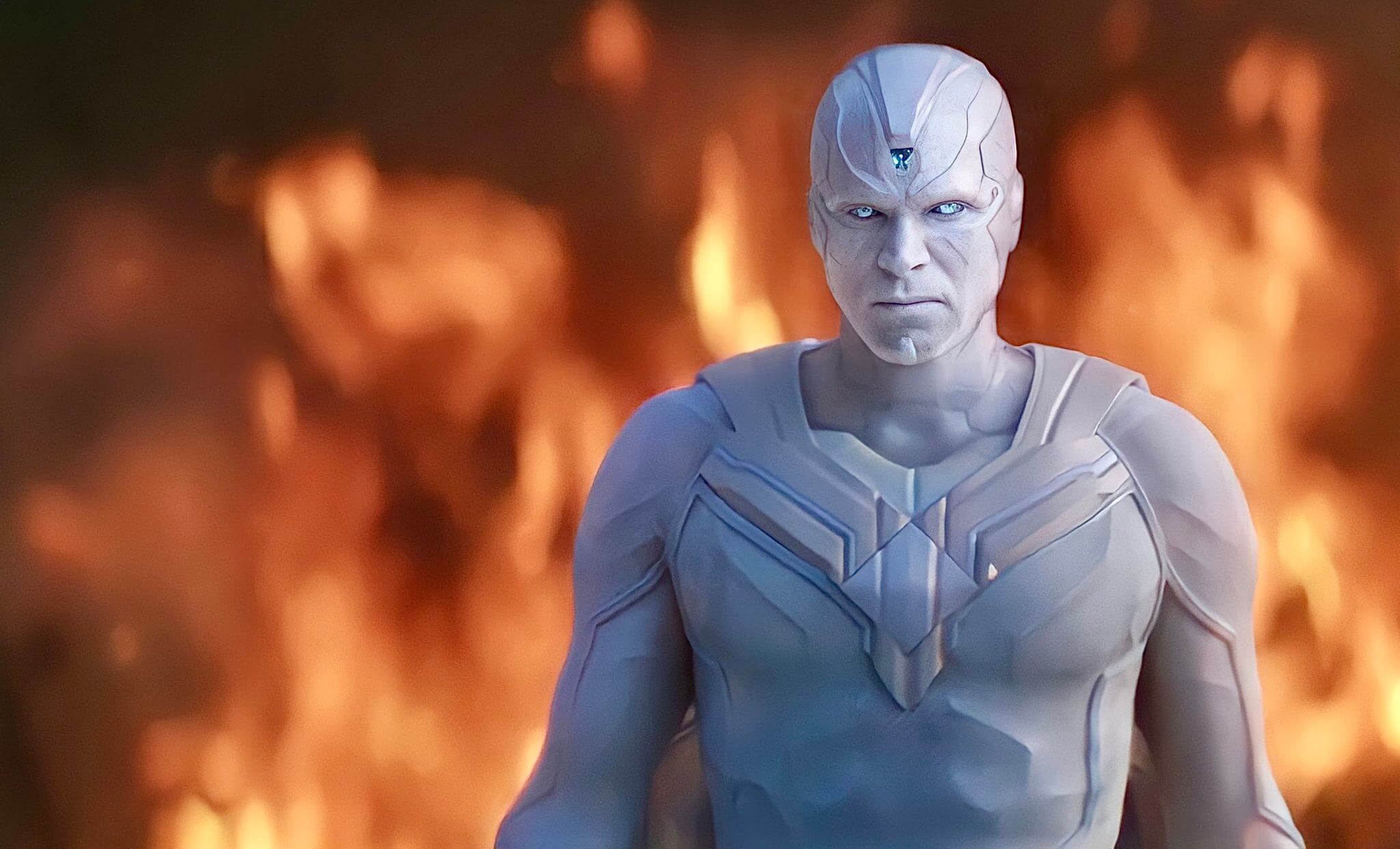 Paul Bettany as White Vision in WandaVision episode 9