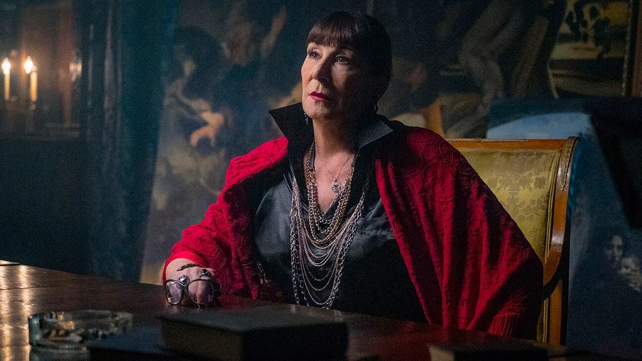 Anjelica Huston as The Director in the John Wick franchise