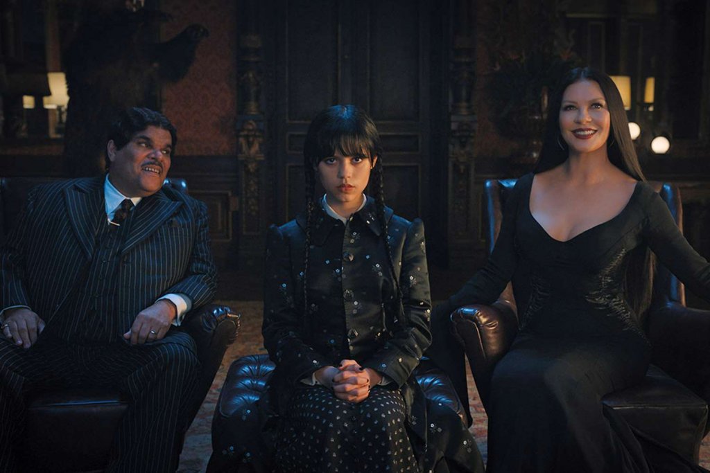 wednesday series luis guzman jenna ortega and catherine zeta-jones