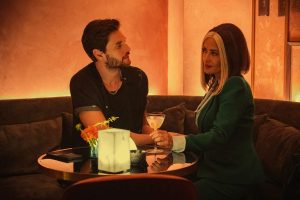salma hayek and ben barnes in black mirror season 6 episode joan is awful