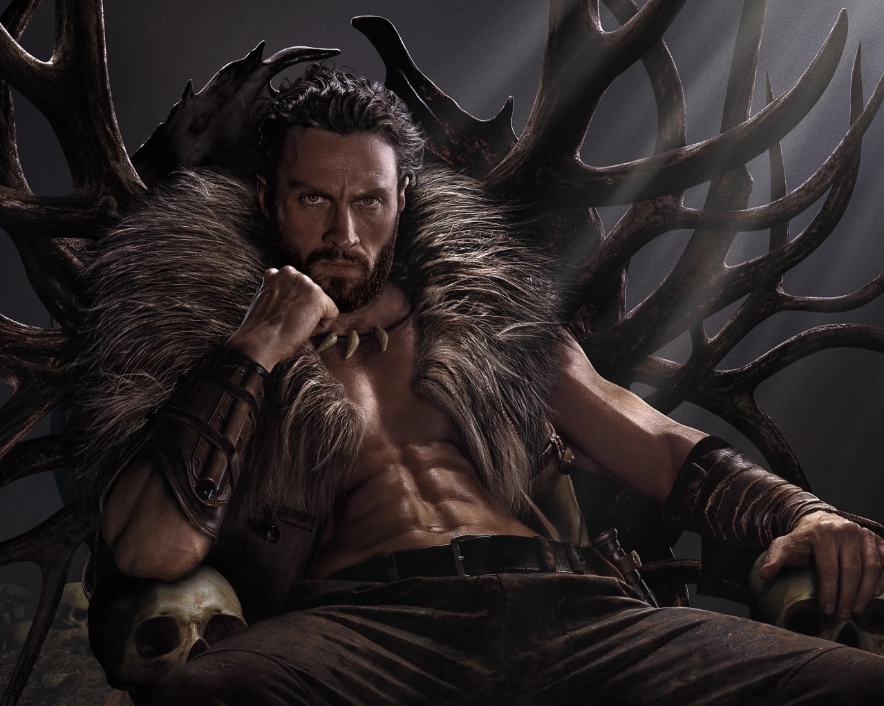 kraven the hunter trailer reveals first look at aaron taylor-johnson in starring role