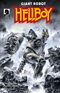 issue 1 cover of giant robot hellboy