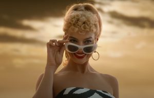 margot robbie in opening sequence of barbie reference to 2001 a space odyssey
