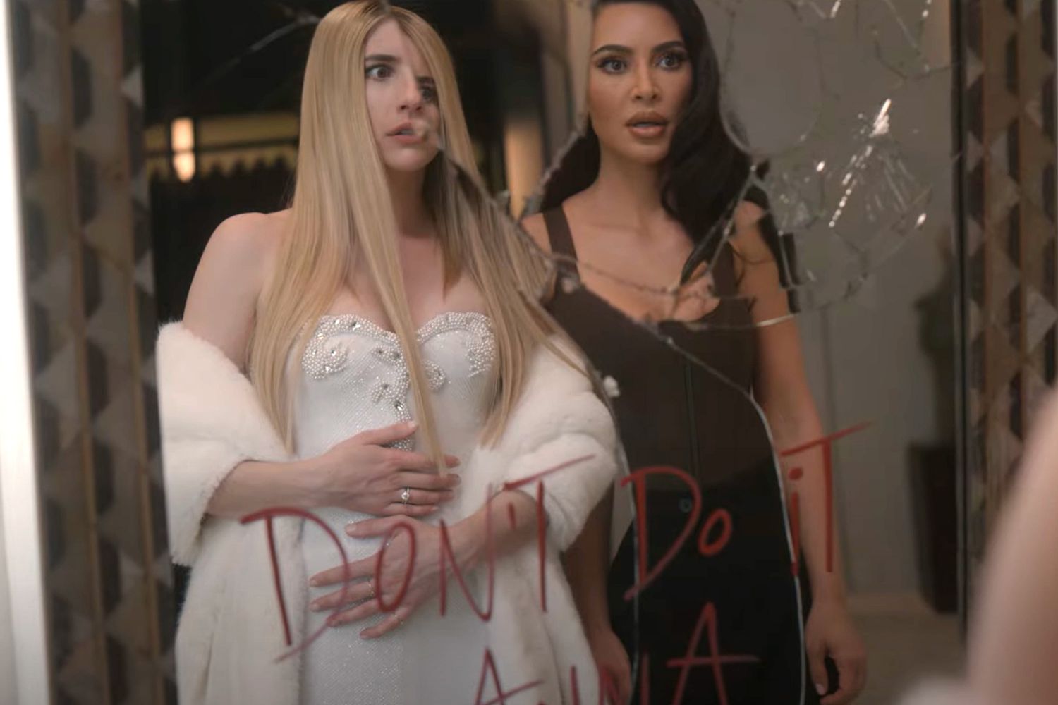 emma roberts and kim kardashian in american horror story: delicate official trailer
