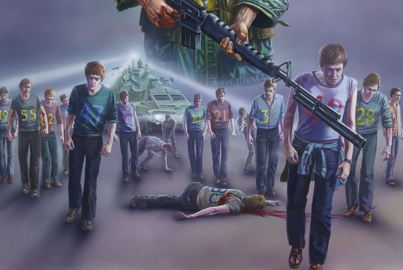 illustration of stephen king's the long walk by Gerry Grace, UK first edition