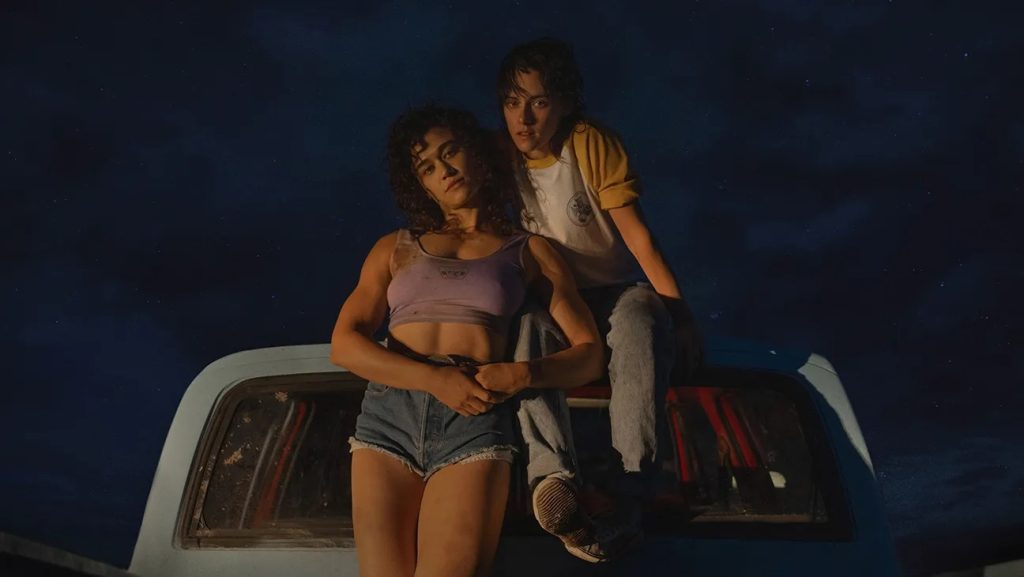kristen stewart and katy o'brian in love lies bleeding trailer