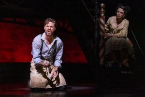 Aaron Tveit, Sutton Foster in Broadway's Sweeney Todd 2024.