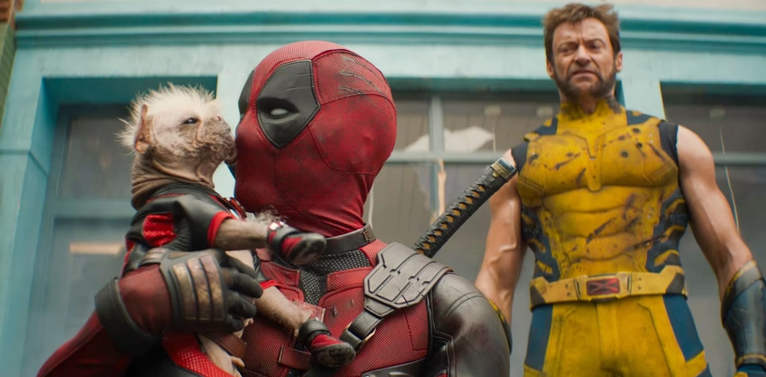 till of deadpool kissing dog from full trailer for deadpool & wolverine