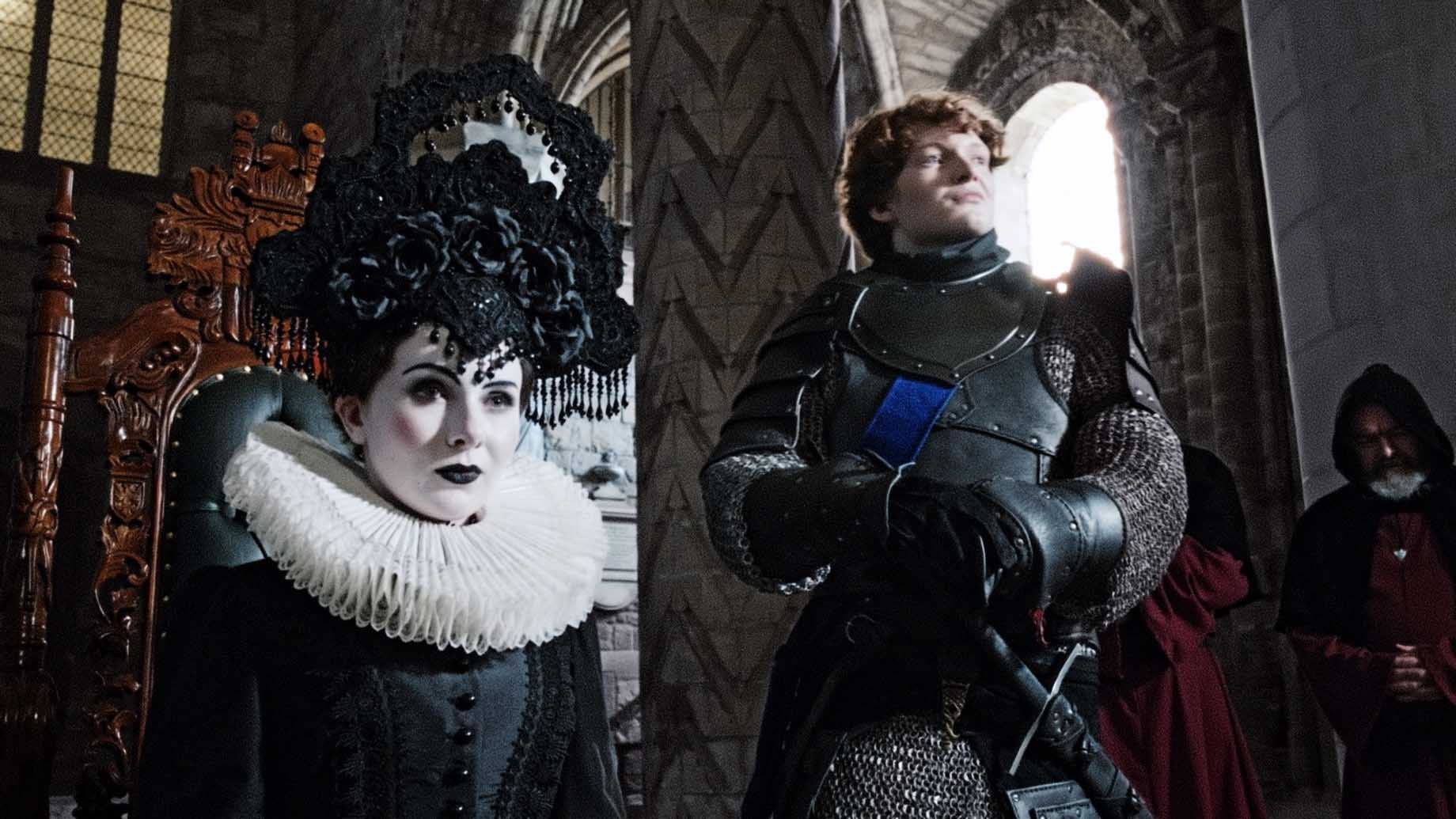 Megan Tremethick as Queen Ginnarra and Dorian Ashbourne as Prince Raemin