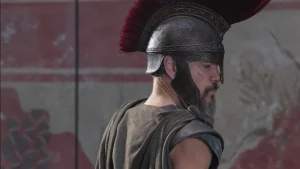 matt damon as odysseus in the odyssey, cropped image