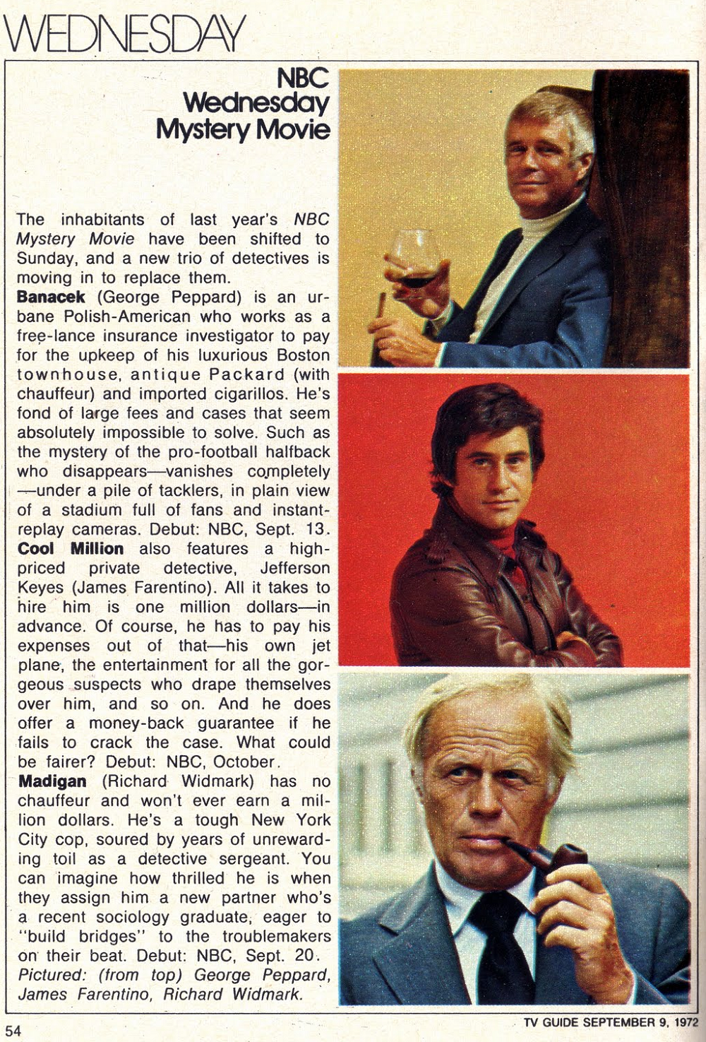 The NBC Wednesday Mystery Movie, 1972-73