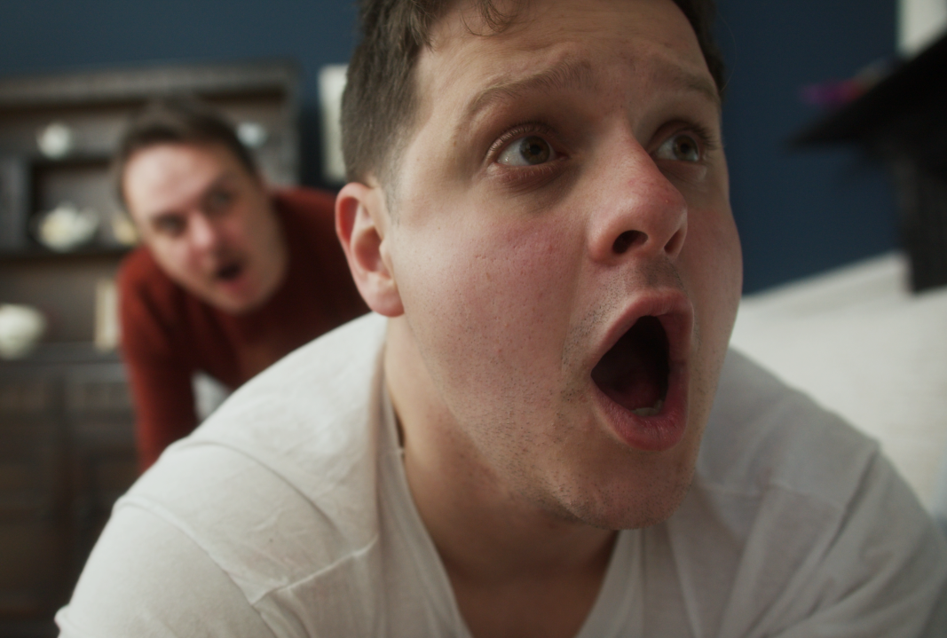 Tim Coaster (Brandon McCaffrey) reacts to having something put up his bum