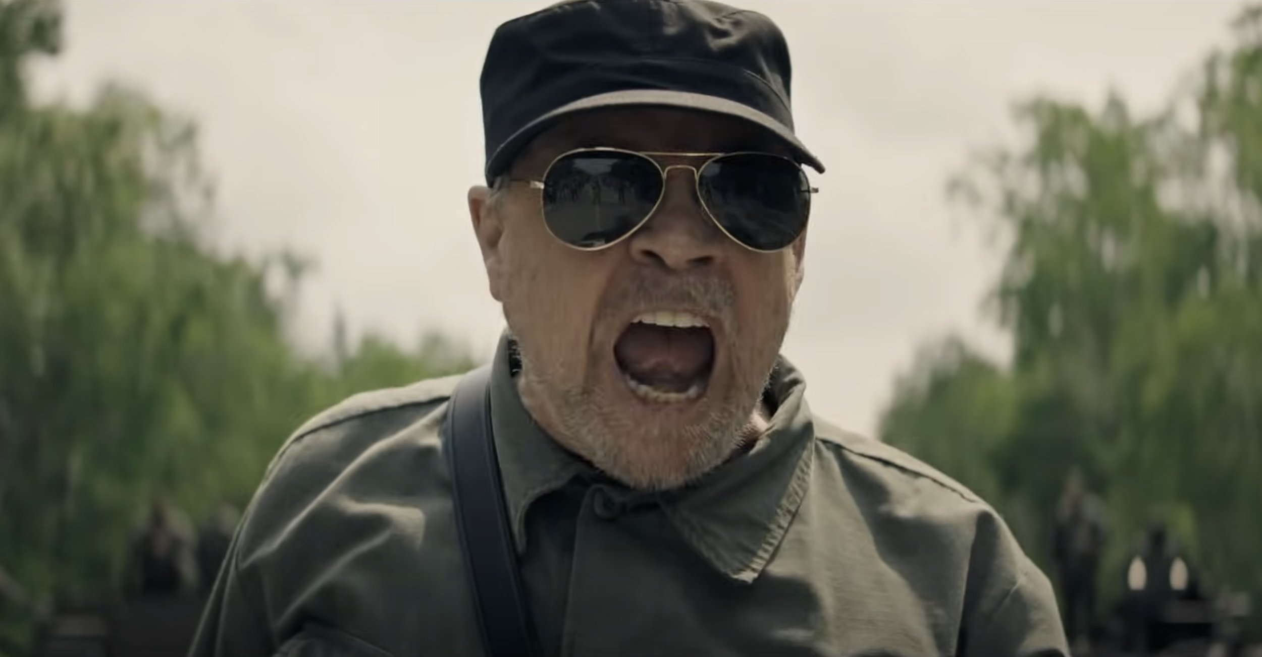 mark hamill as the major in the trailer for stephen king adaptation the long walk