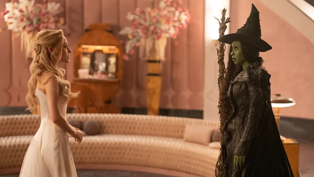 still from trailer for wicked: for good starring cynthia erivo and ariana grande